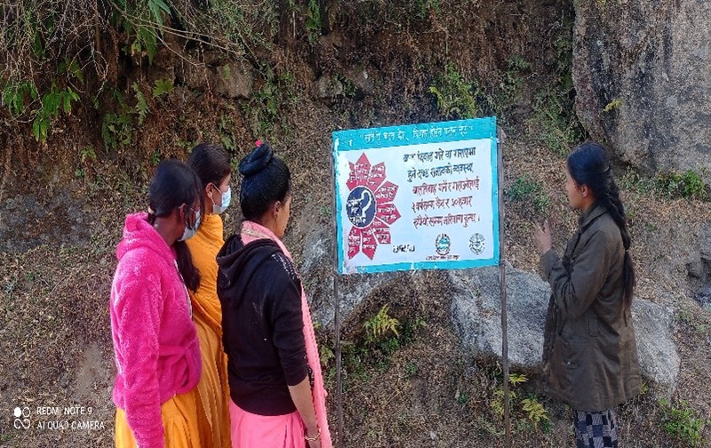 NWDF Opening ceremony of installed hoarding board on child marriage reduction massages with adolescent girls.